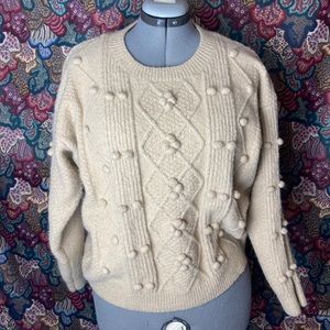 P.O.L. Pullover Knit Sweater Cream Size Small S